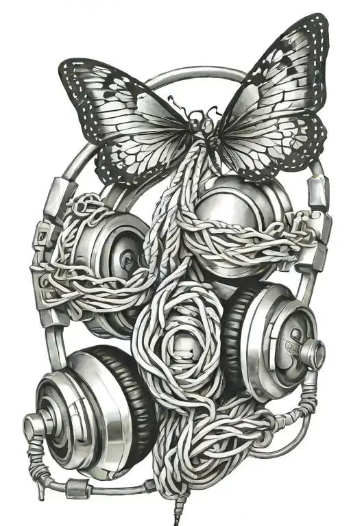 Headphones With Cables Forming A Phrase That Says Love