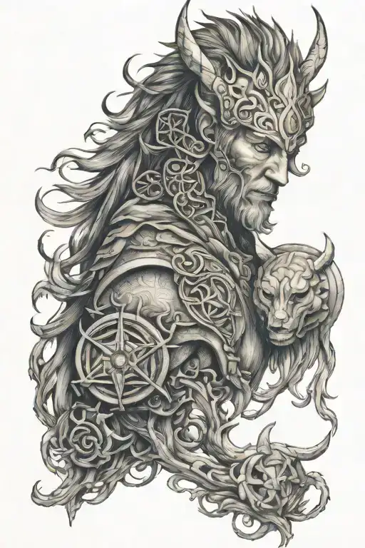 Norse Mythology Inspired Tattoo Featuring