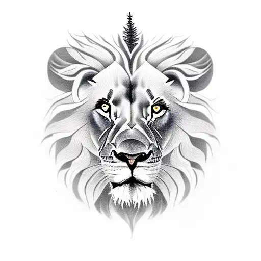 Lion With Tree Roots