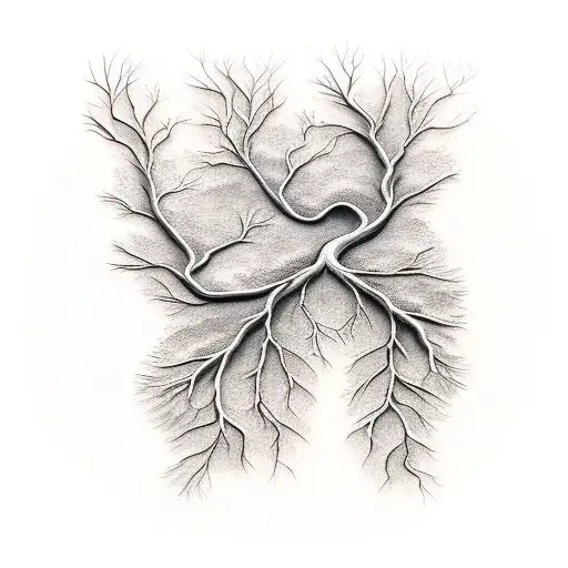 Tree Roots Flowing Into Dna