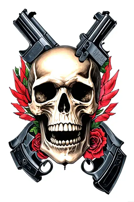 Skull With Guns