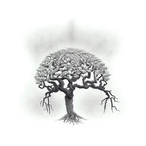 Two Halves Of Tree Living And Dead