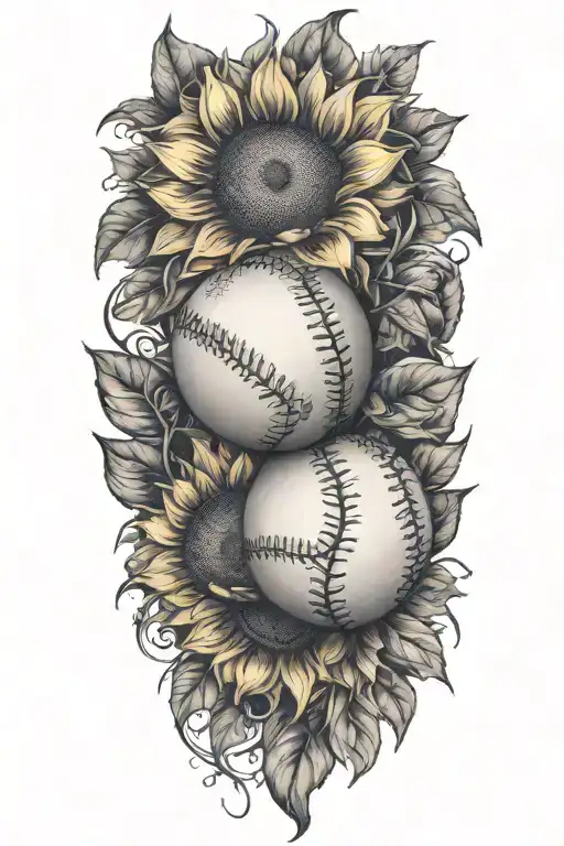 Softball And Sunflowers