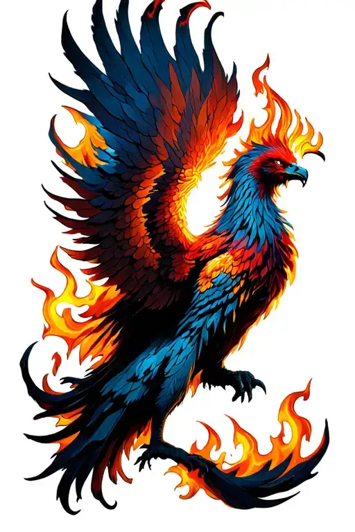 Phoenix Rising From Flames