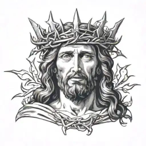 Jesus Christ Wearing The Crown Of Thorns