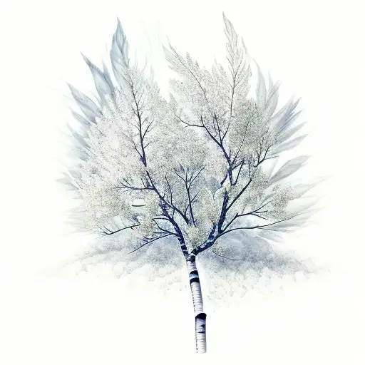 Aspen Tree Branch With Leaves