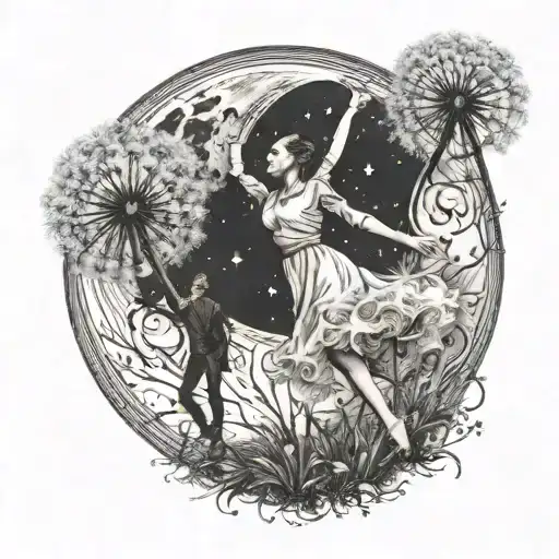 A Dandelion As The Moon But Also As Adancers Skirt