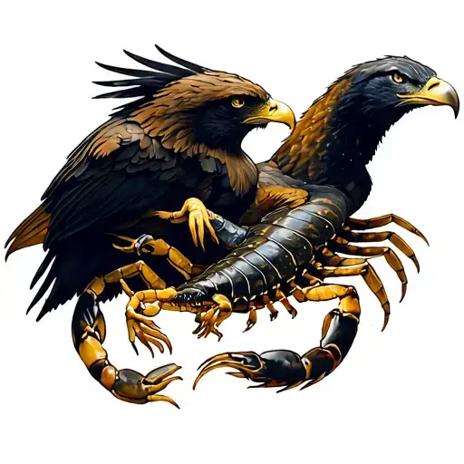 Eagle And Scorpion Intertwined