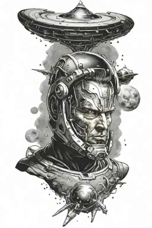 Captian Kirk In Space With Beautiful Aliens Around Him