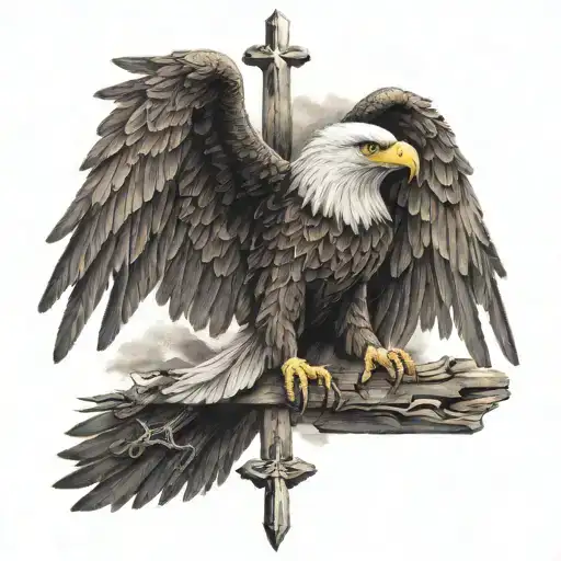 Cross With A Eagle On It