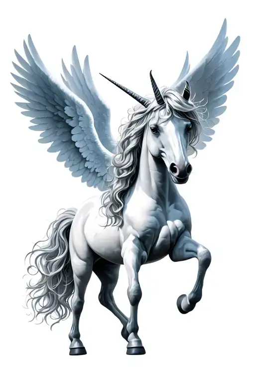 Unicorn With Angel Wings Flying