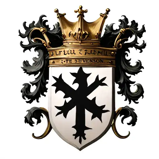 Stevenson Family Crest Heraldry Crown