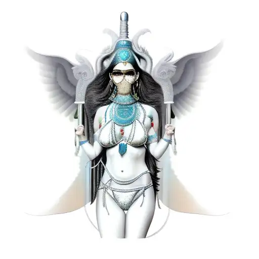 Ishtar Goddess Sexy Fit Bikini Stockings Clear Simmetric Face With Black Medial Mask