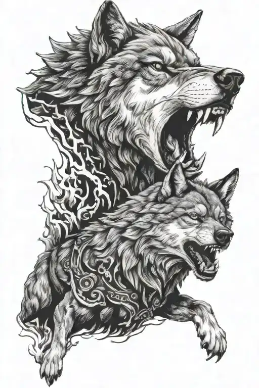 God With Angry Wolf Howling
