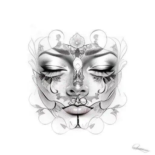 Beautiful Girl With Half Her Face Dead