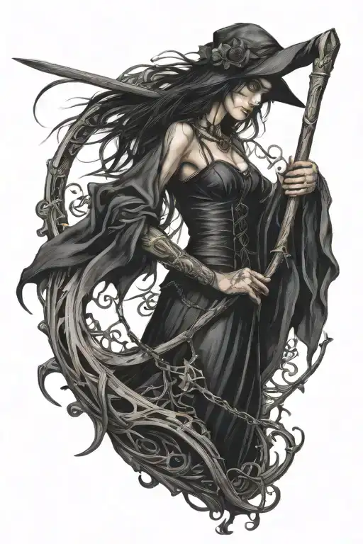Gothic Woman Holding A Scythe