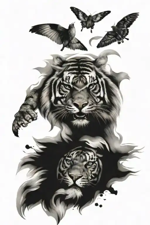 Clock And Tiger Face