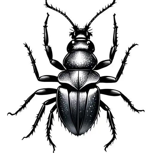 Create A Bug Tattoo That Represents Mysticism And Wisdom In Black And White