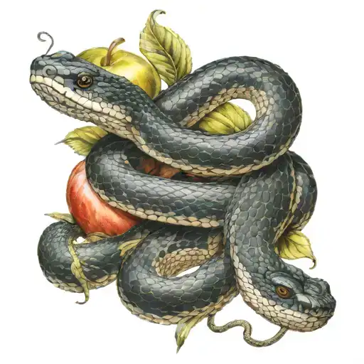Snake With Apple