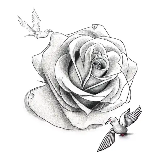 Roses With Dove And Cross