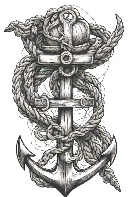 Nautical Tattoo Anchor Line Knot