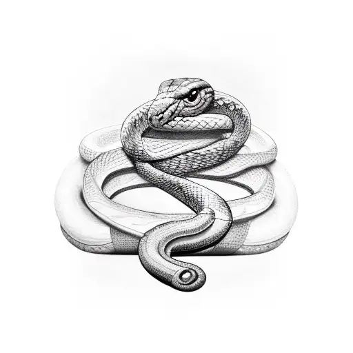 Staff With Snake Climbing Up Around It