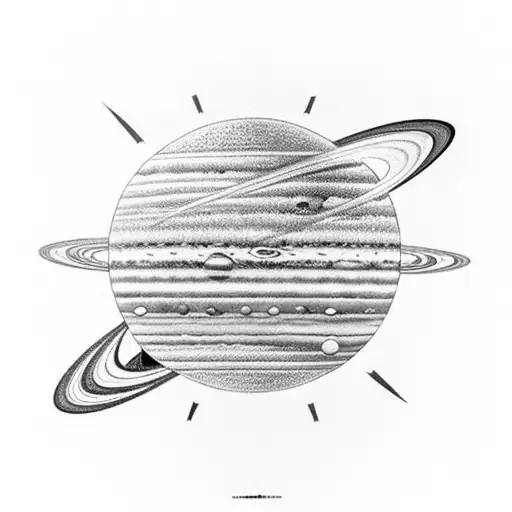 Solar System In White Paint On Black Background On Forearm