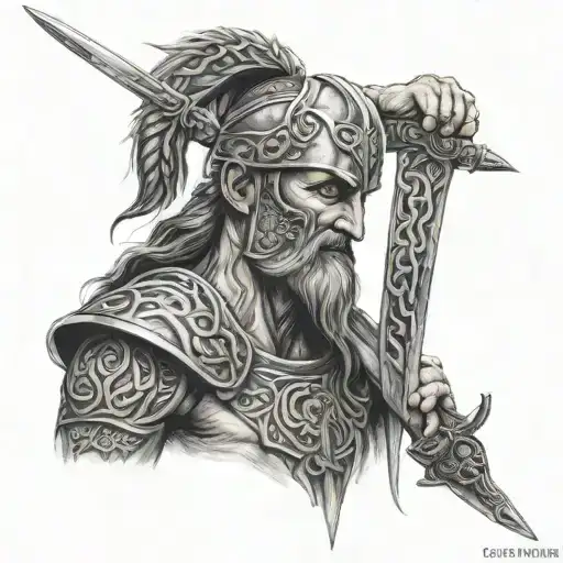 Celtic Warrior Wielding