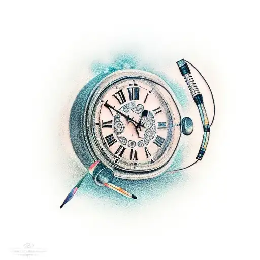 Broken Clock With Music Falling Out Of It