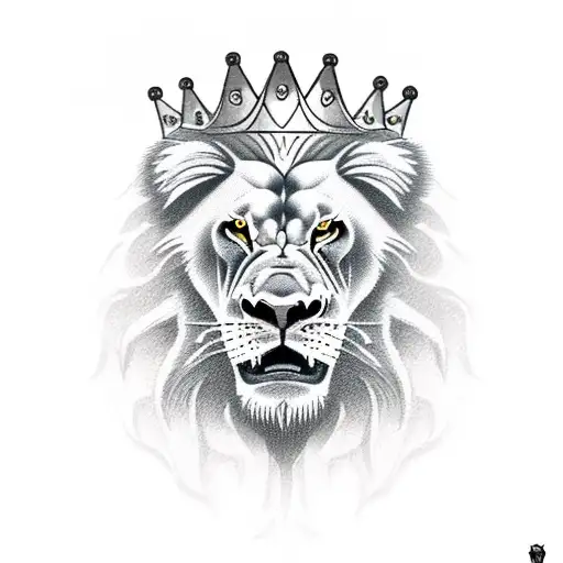 Growling Lion With Crown
