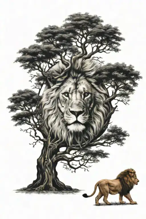 Lion Tree Of Life With