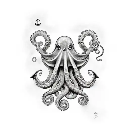 Octopus Holds An Anchor