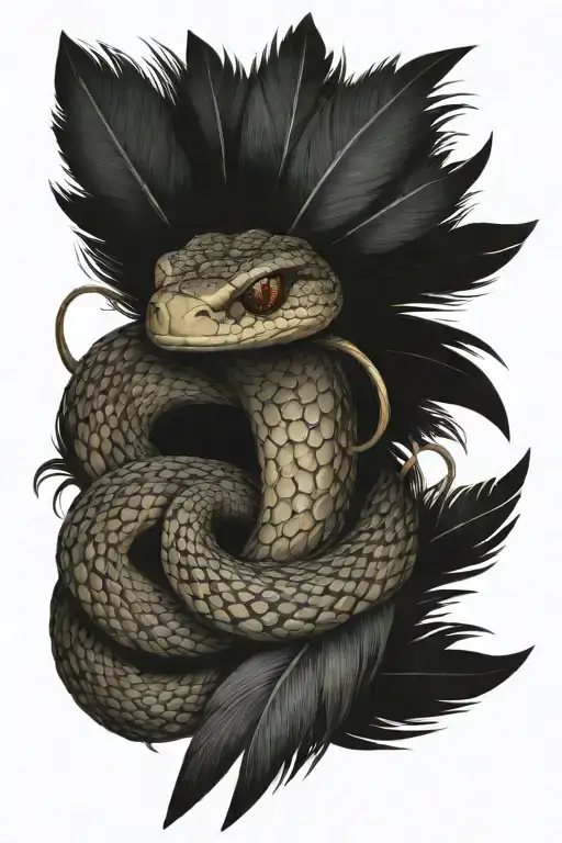 Snake With Feathers And Wings