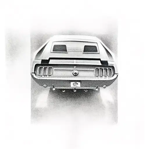 1969 Ford Mustang Mach 1 With Smoky Background In Grey Scale