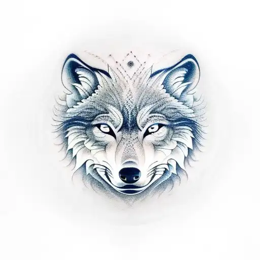 Yin And Yang With Wolf