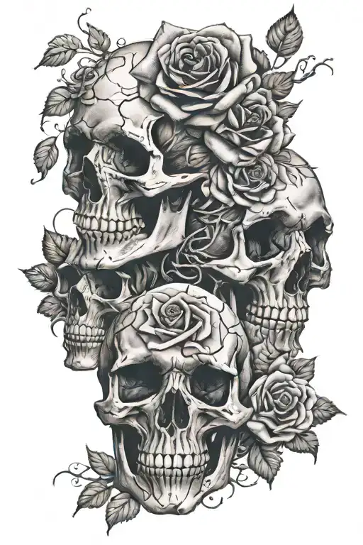 Rose And Skull Face