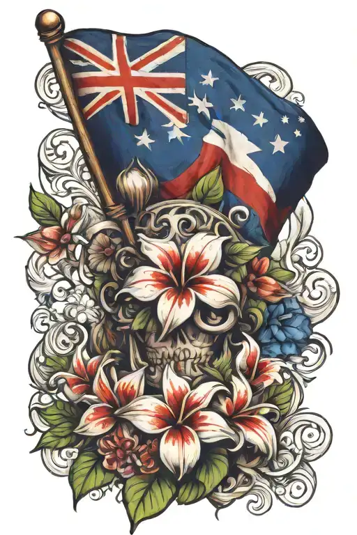 Hawaiian Flag And Flowe Magic Wizard