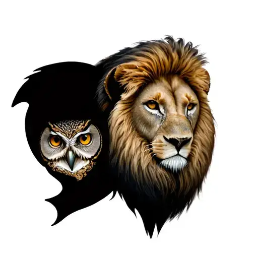 Owl And Lion Wearing