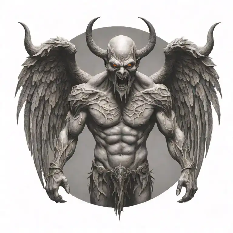 Demon With Big Demon Wings Spread