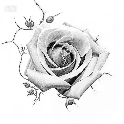 Black Rose With Blood On Thorns