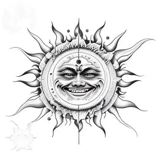 Sun And Moon Acid Trip Crazy Smile Lsd