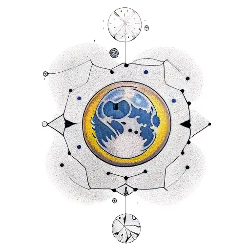 Waxing Moon Phase With Aquarius Constellation