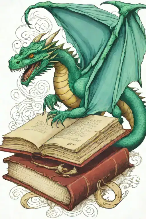 Dragon Flying On A Book