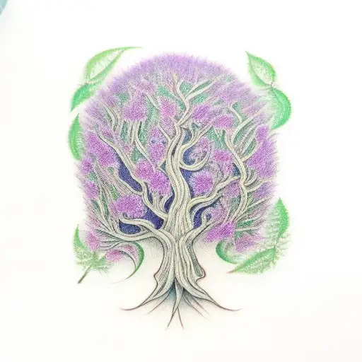 Tree Looks Like A Woman With Purple Leaves