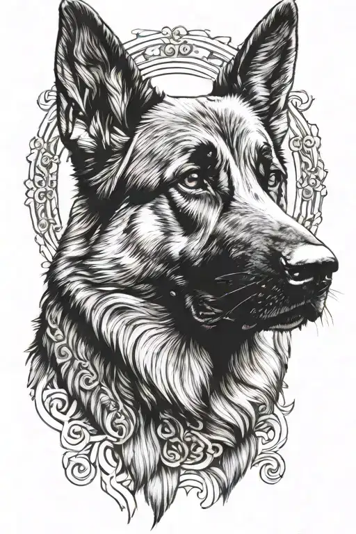 Majestic German Shepherd Dog Head