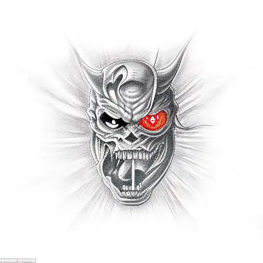 A Human Fighting A Demon Inside A Casino