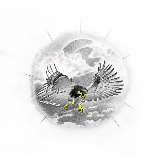 Hawk On Whole Right Arm