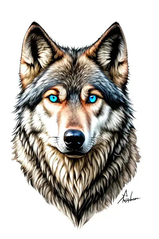 Wolf With Blue Eyes