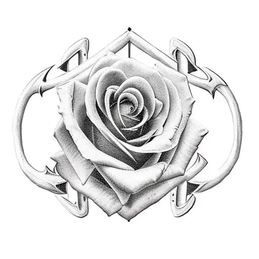 Rose And Anchor And Cross