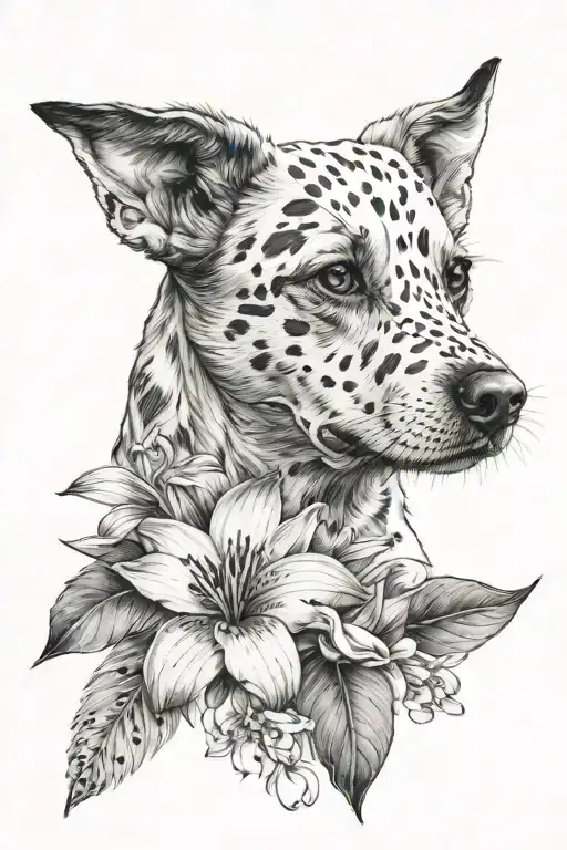 Lilly Flower Dog Paw Print